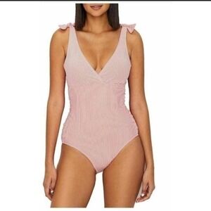 Ralph‎ Lauren Coral Striped One-Piece Swimsuit